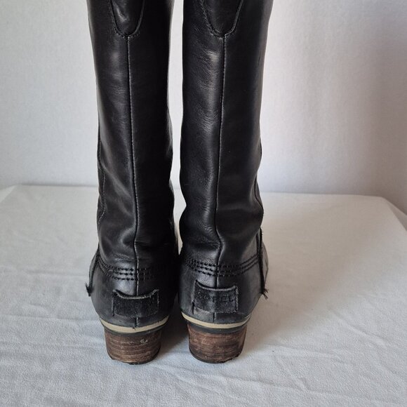 Sorel Slimpack Riding Equestrian Tall Boots Waterproof Leather Black - Picture 10 of 15